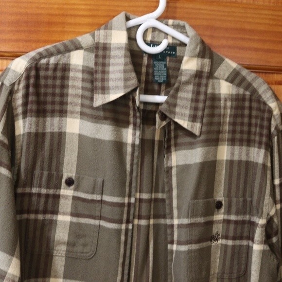 Lauren Ralph Lauren Green & Tan Plaid Shacket Full Zip Shirt Jacket LG - Picture 5 of 11